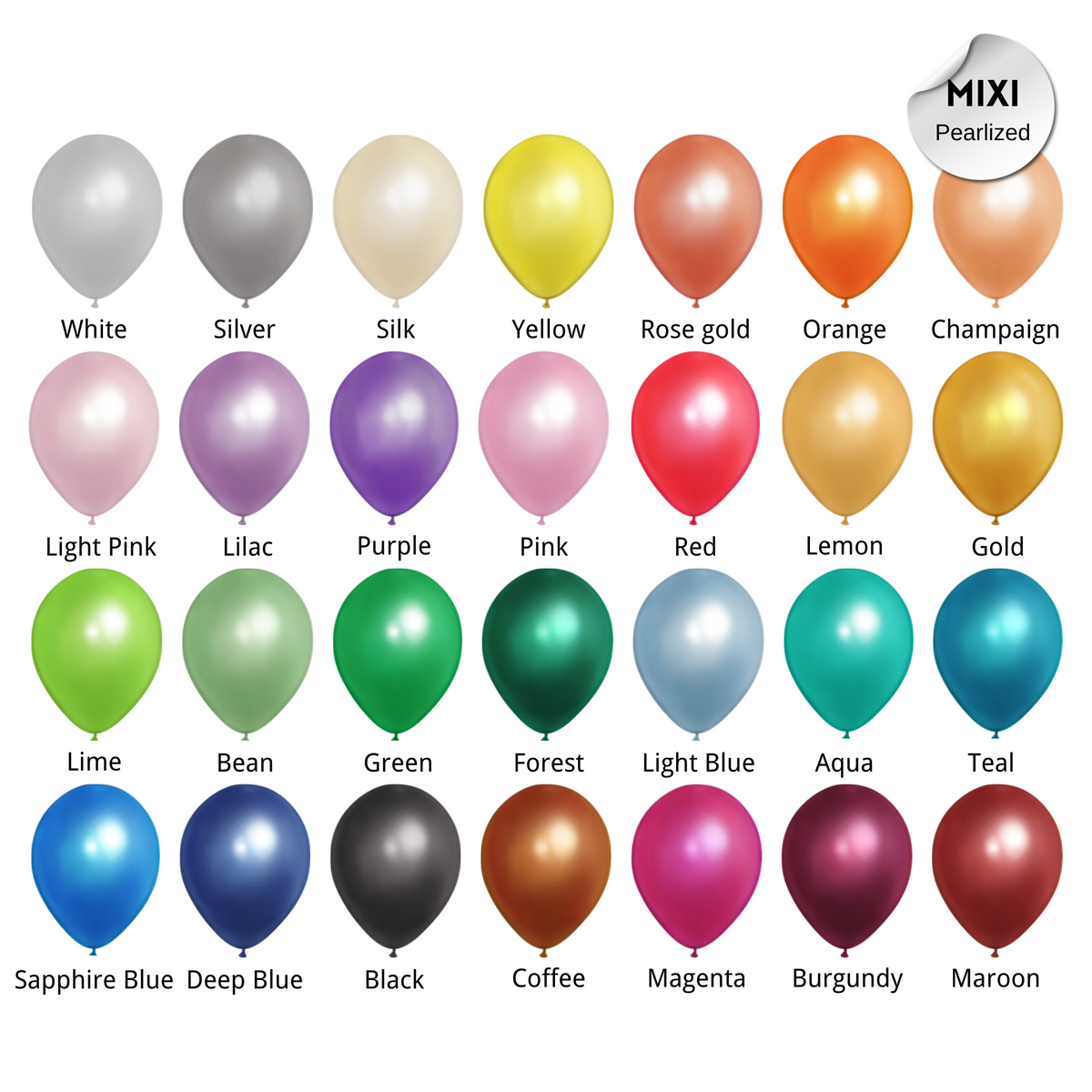 1-20-50-pack 12inch Pearlised Latex Balloon product photo 3