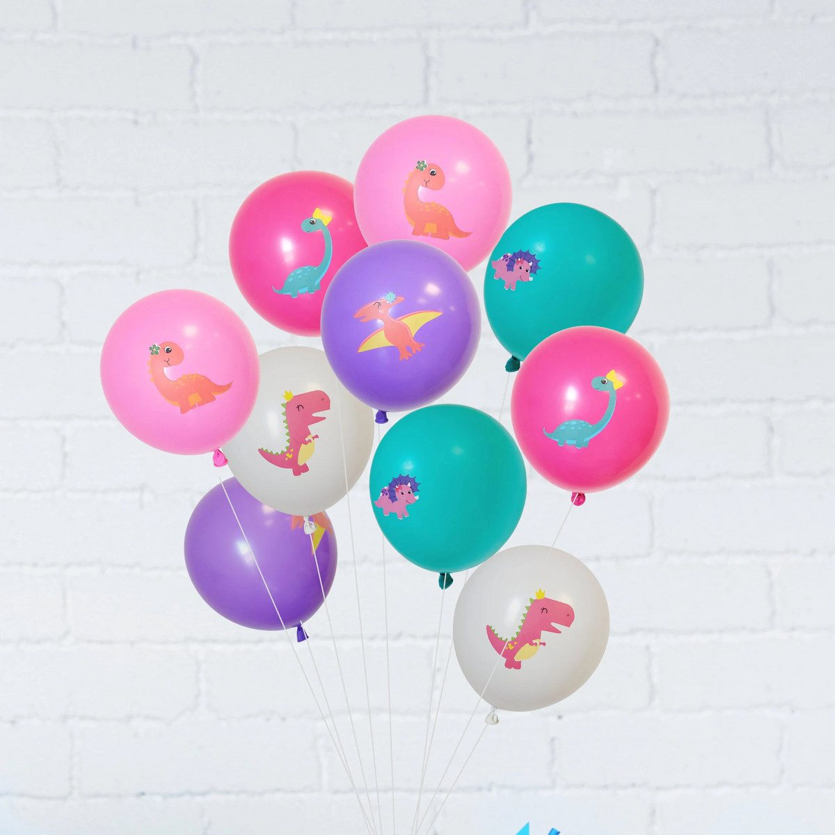 12inch Pink dinosaur Birthday Party balloon 10-pack product photo 2