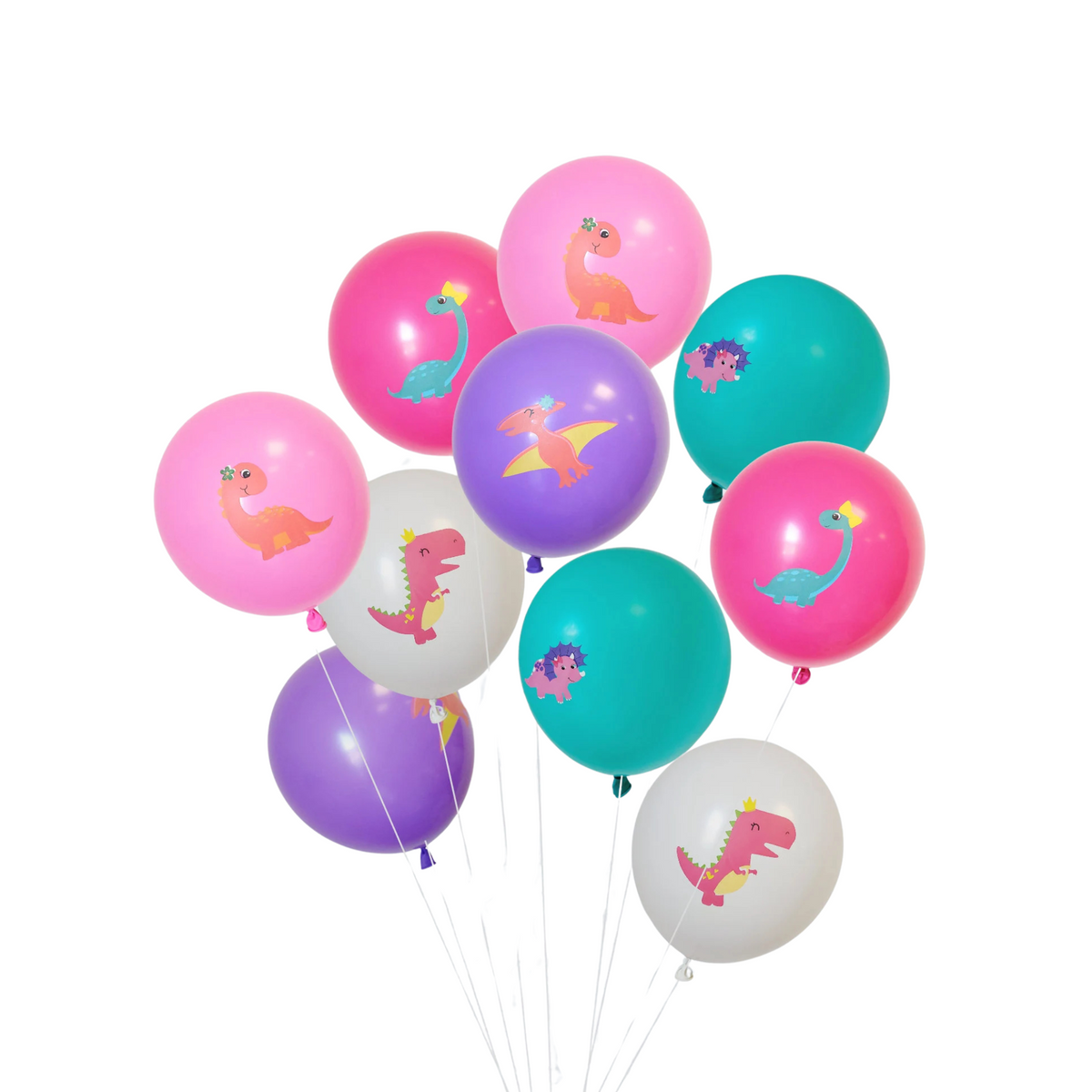 12inch Pink dinosaur Birthday Party balloon 10-pack product photo 3