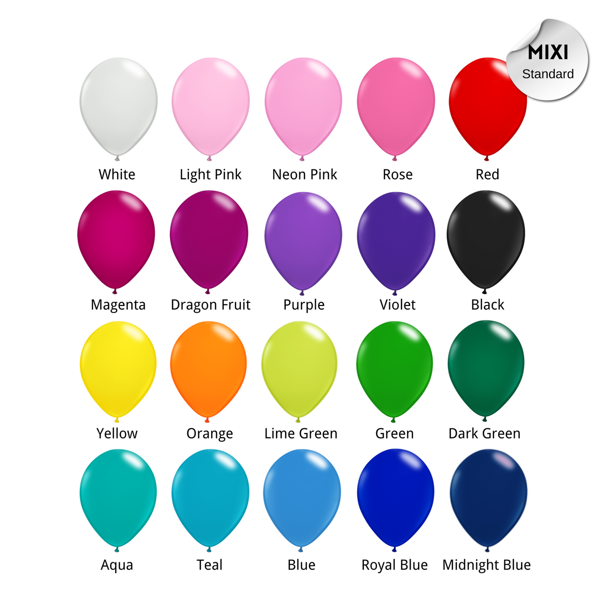 1-20-50-pack 12inch Standard Colour Latex Balloon product photo 3