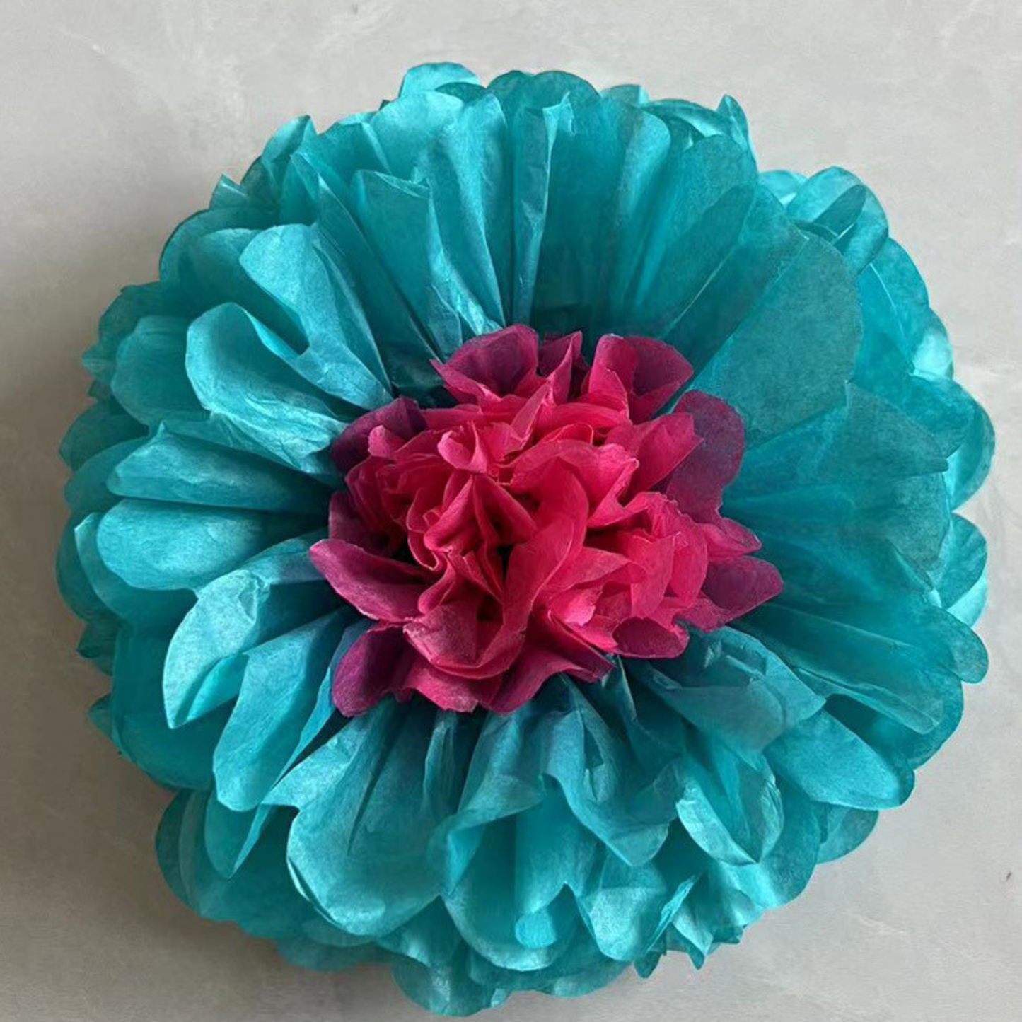 9-pack paper flowers pink orange blue 6-12inch