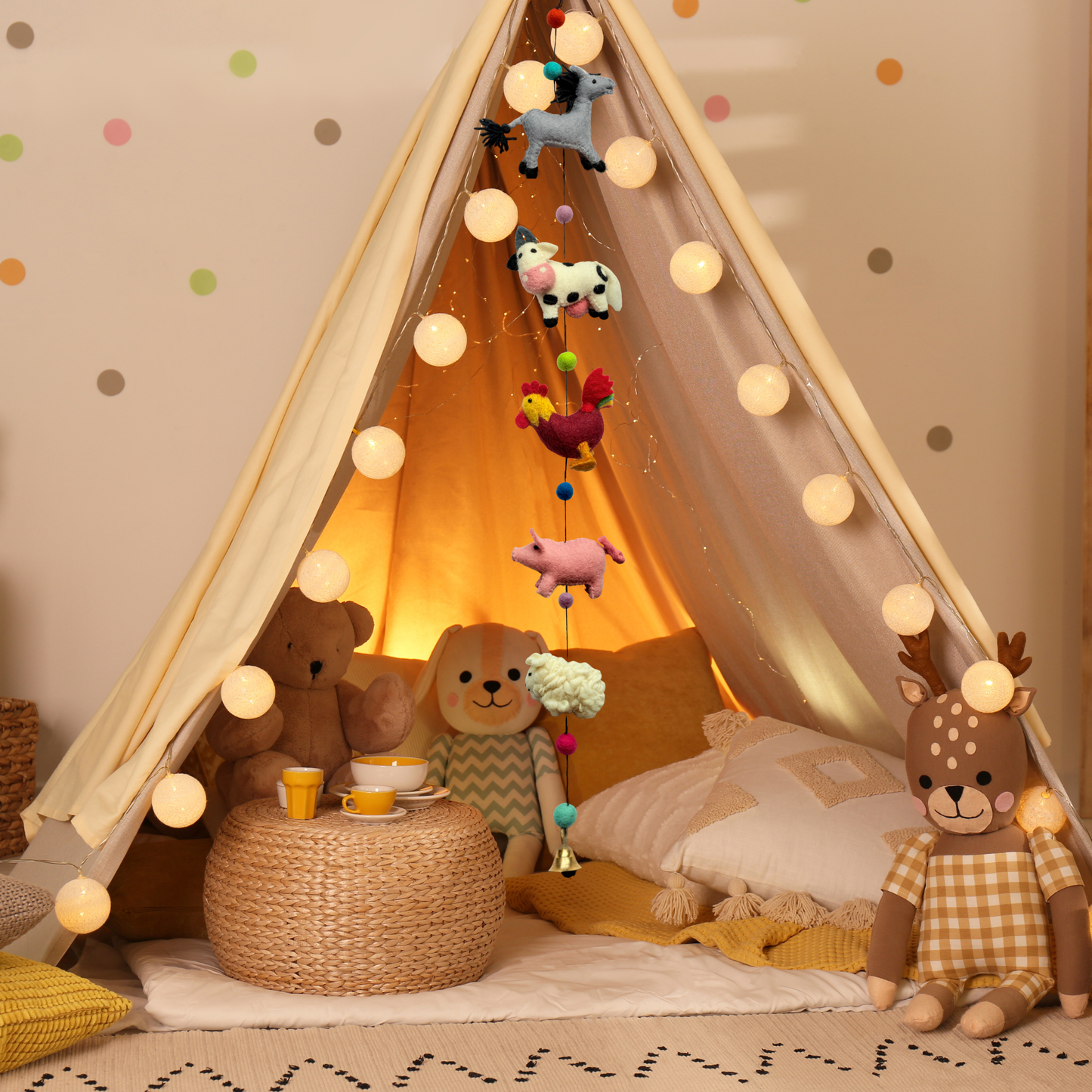 Farm felt animals home bunting hanging decoration