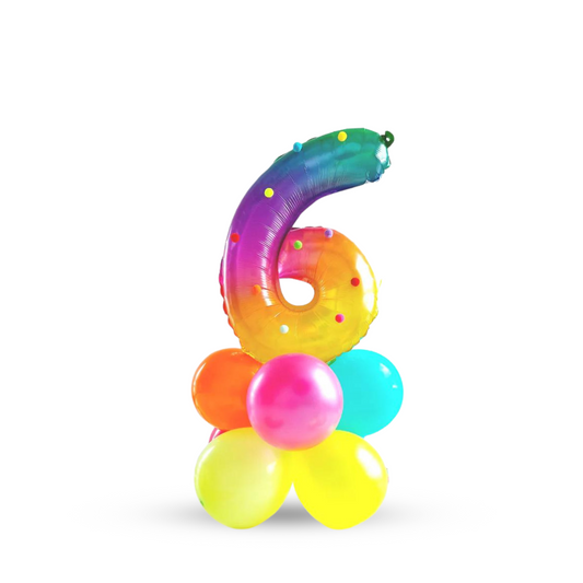 16inch Rainbow Number Balloon Table Centrepiece Stand product photo