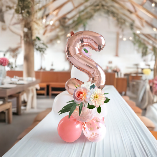16inch rose gold name initial balloon stand product photo