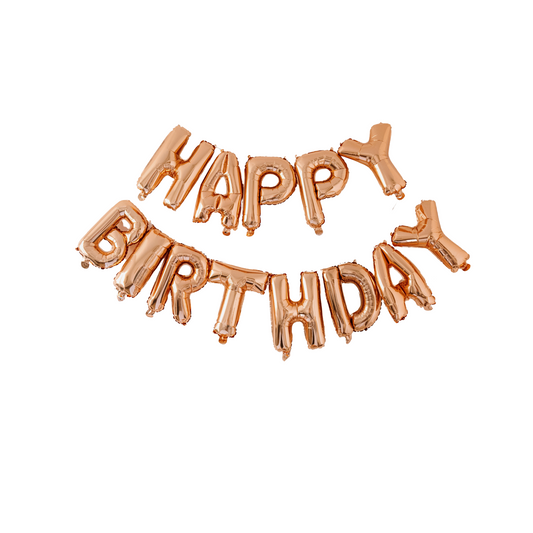 16inch rosegold Happy Birthday balloon garland product photo