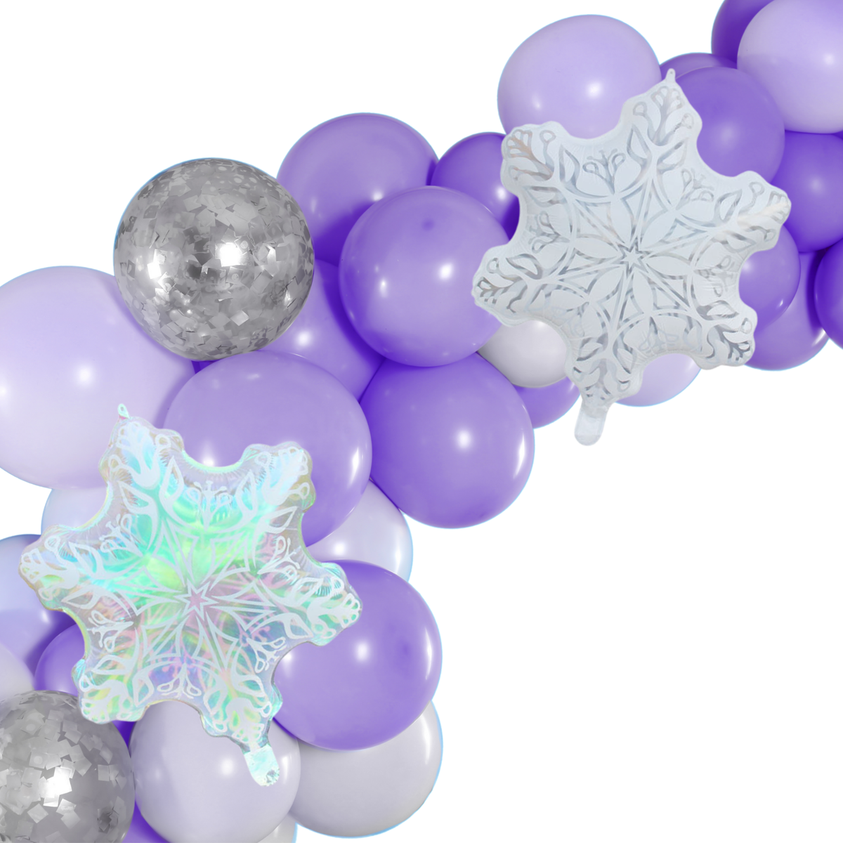 18inch iridescent  and white snowflakes balloons frozen Christmas theme 2-pack product photo 2