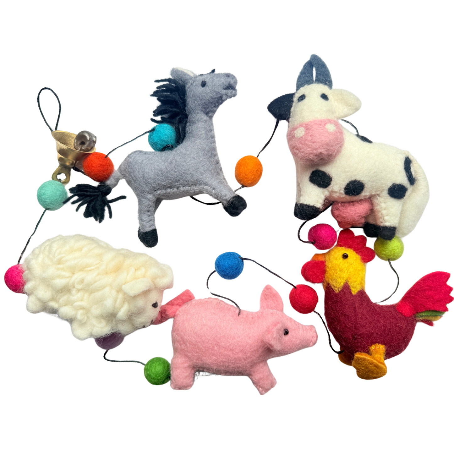 Farm felt animals home bunting hanging decoration