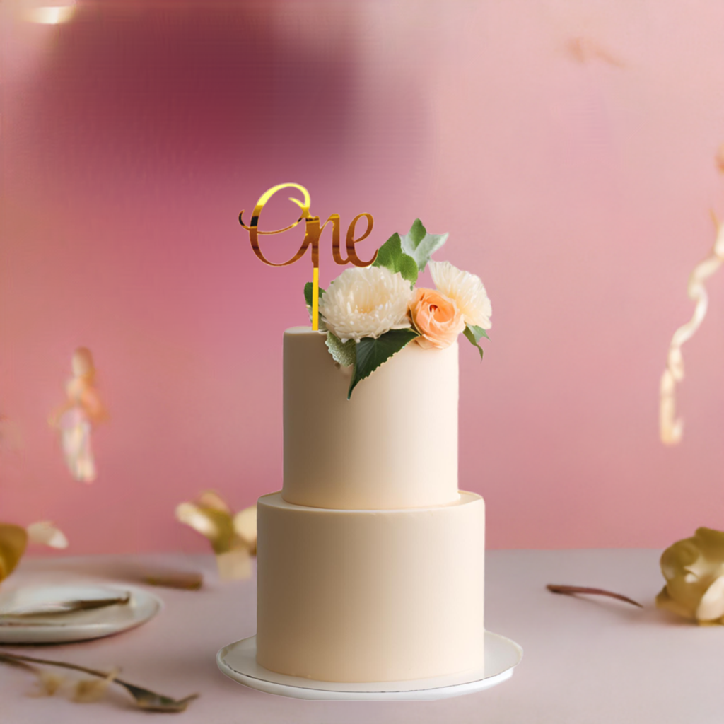 1st birthday big gold one acrylic cake topper decoration product photo 2