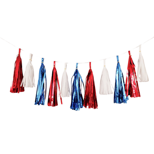 DIY 3 colours 15PCs royal blue red white tissue tassel set for home or party product photo