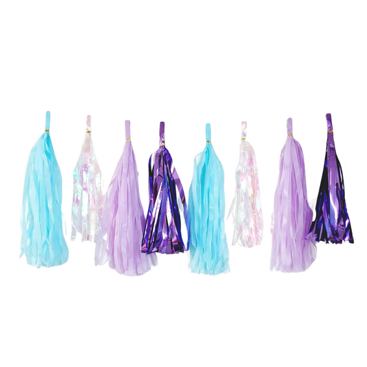 20pcs Lavender blue iridescent paper tissue tassel set product photo