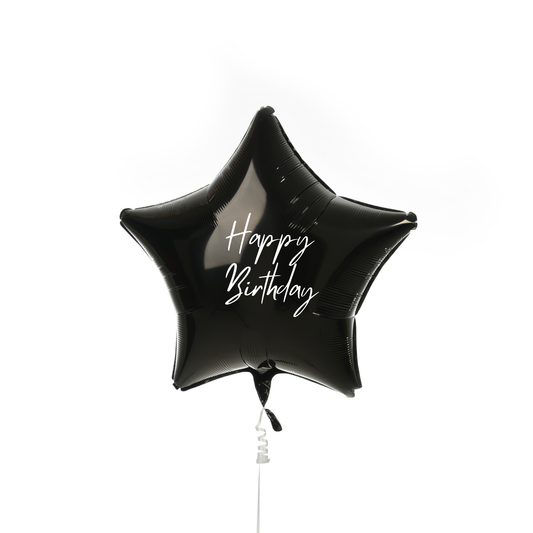 Personalised 18inch Black Star balloon ready helium inflated Birthday Gift - TheLittleStuff