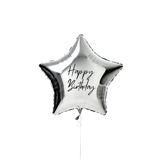 Personalised 18inch Silver Star balloon ready helium inflated Birthday Gift - TheLittleStuff