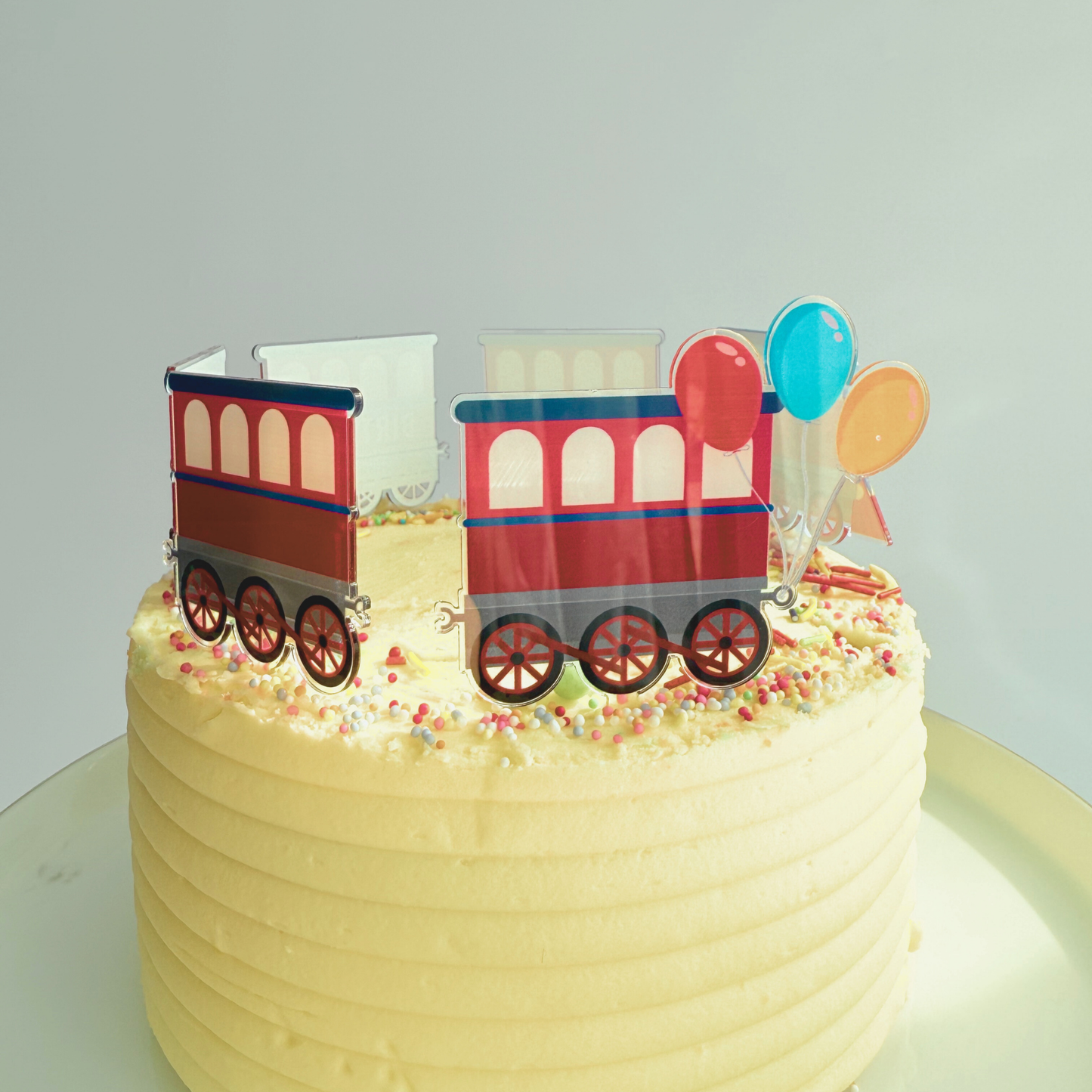 Personalised Vehicle train acrylic cake topper boys men birthday cake decoration