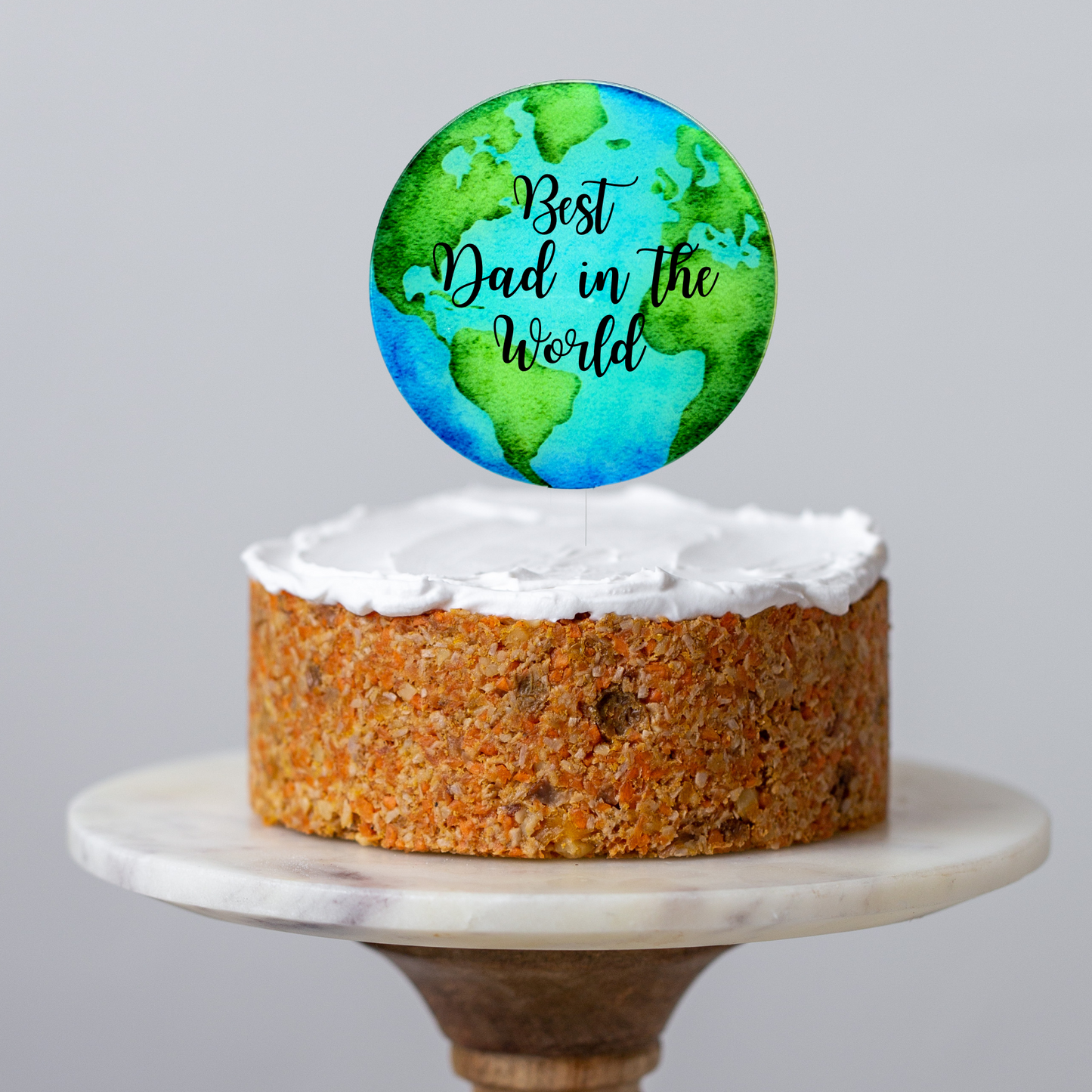 Personalised earth space best mum dad travel Cake Topper birthday decor