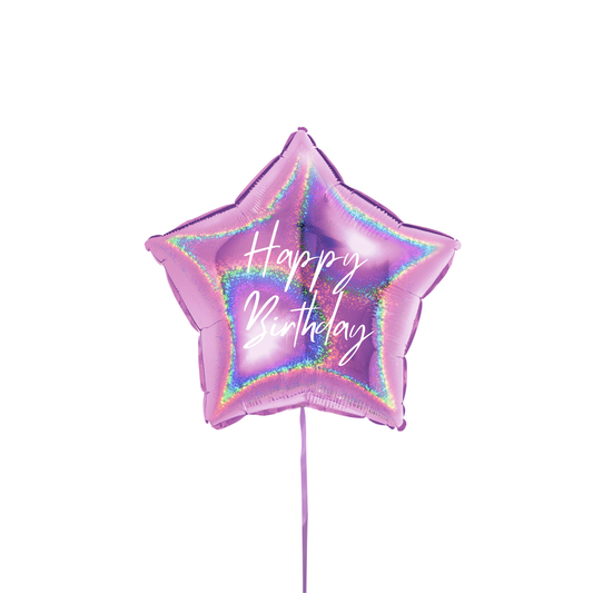 Personalised 18inch Iridescent Lavender Star balloon ready helium inflated Birthday Gift - TheLittleStuff