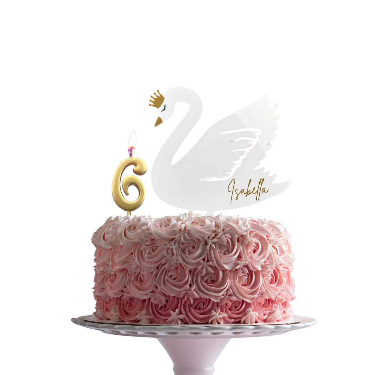 Personalised Acrylic swan ballerina children girls women birthday Cake Topper - TheLittleStuff