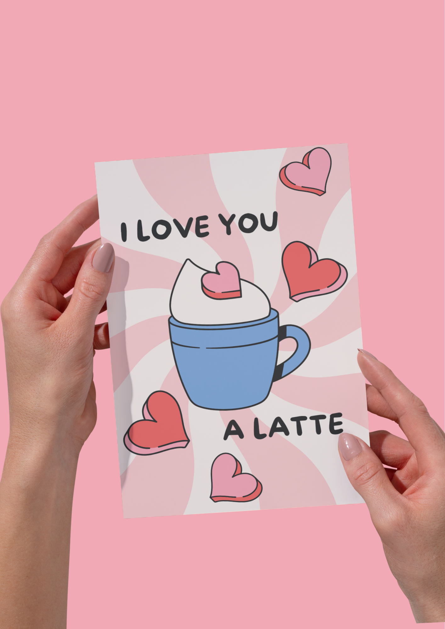 Personalised love you a latte valentine's day greeting cards - TheLittleStuff