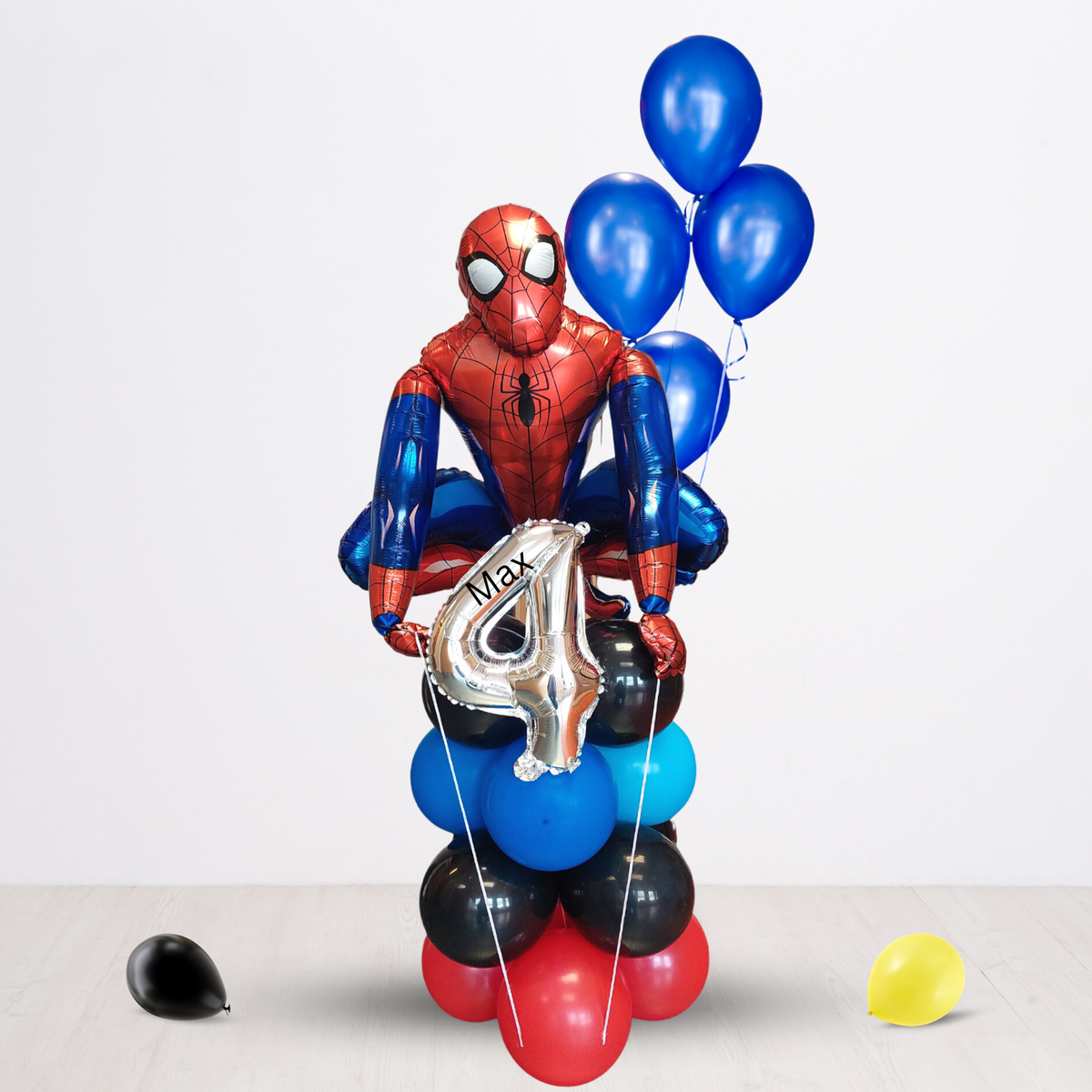 Marvel universe avengers 3D foil Spiderman blue red black latex balloon sculpture bouquet bundle bunting for boys kids birthday party - TheLittleStuff