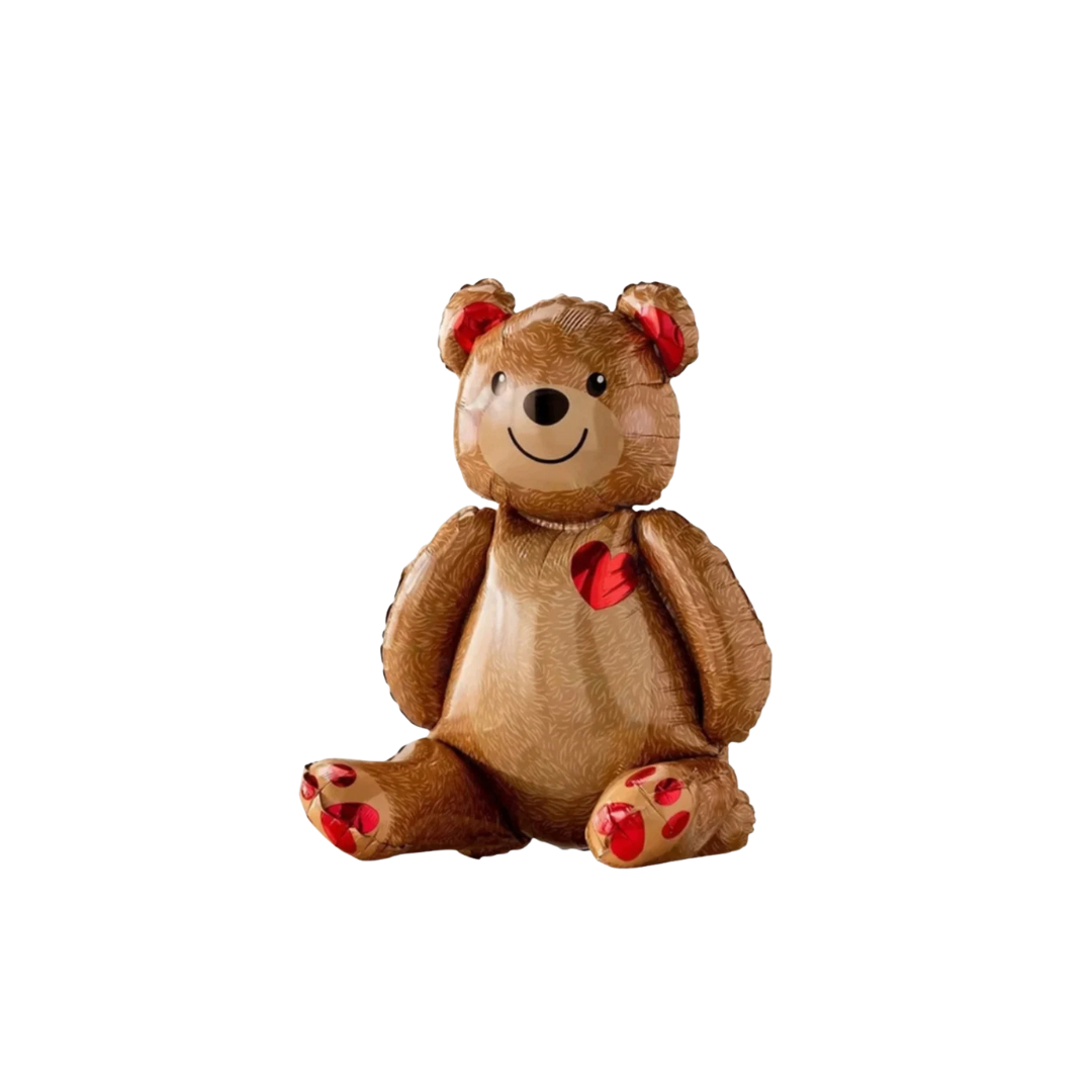 3D Free standing TEDDY bear love heart balloon product photo