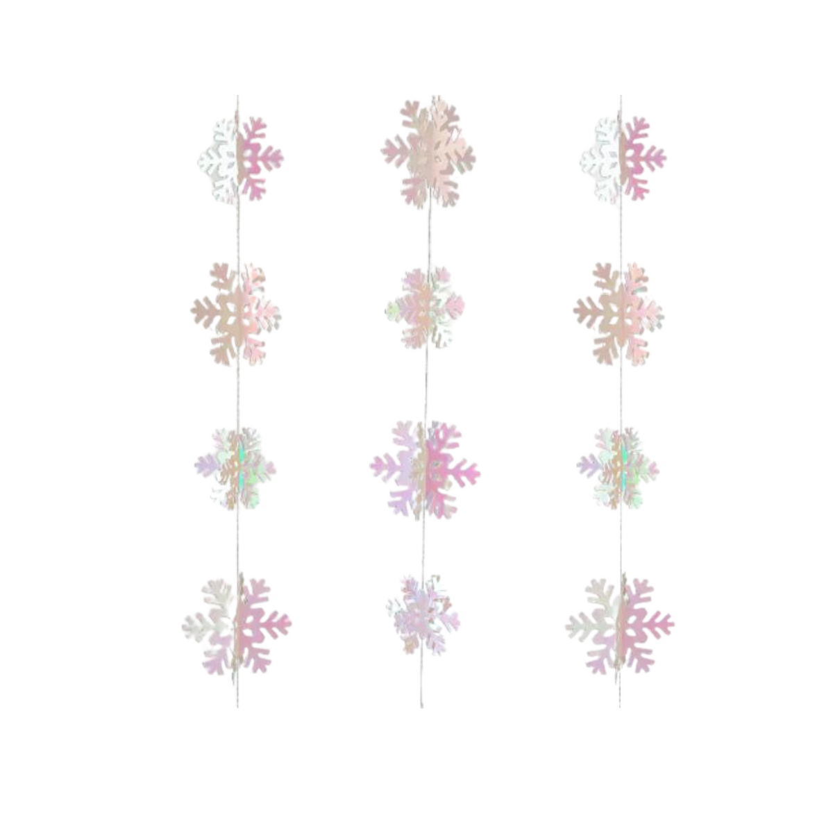 3D iridescent snow flakes bunting decoration product photo 2