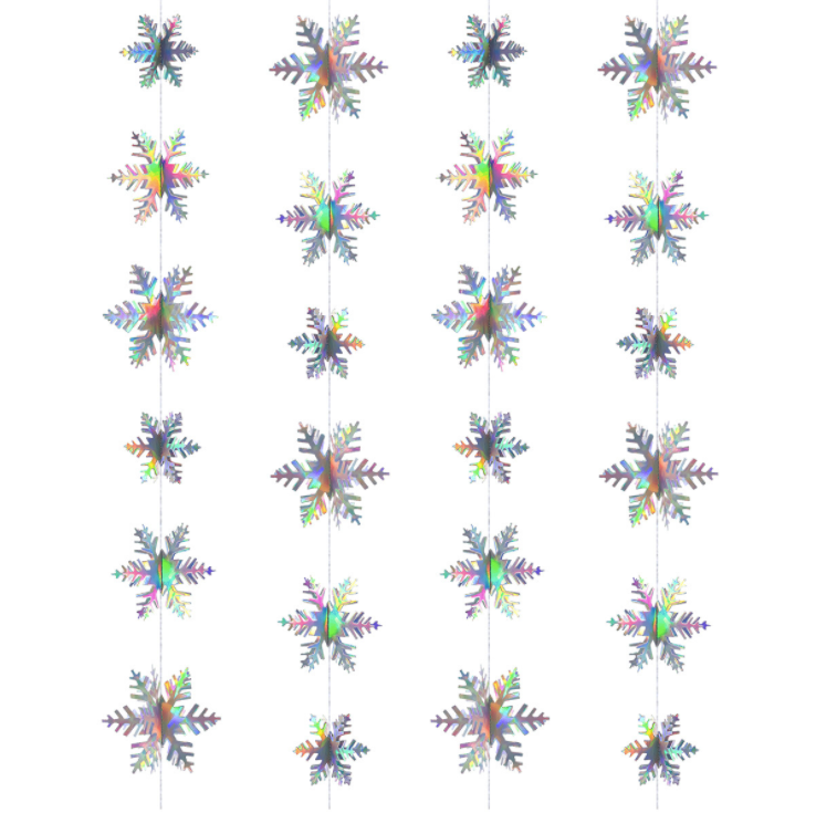 3D laser effect snow flakes bunting decoration product photo