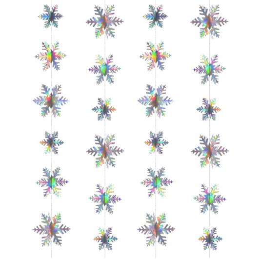 3D laser effect snow flakes bunting decoration product photo