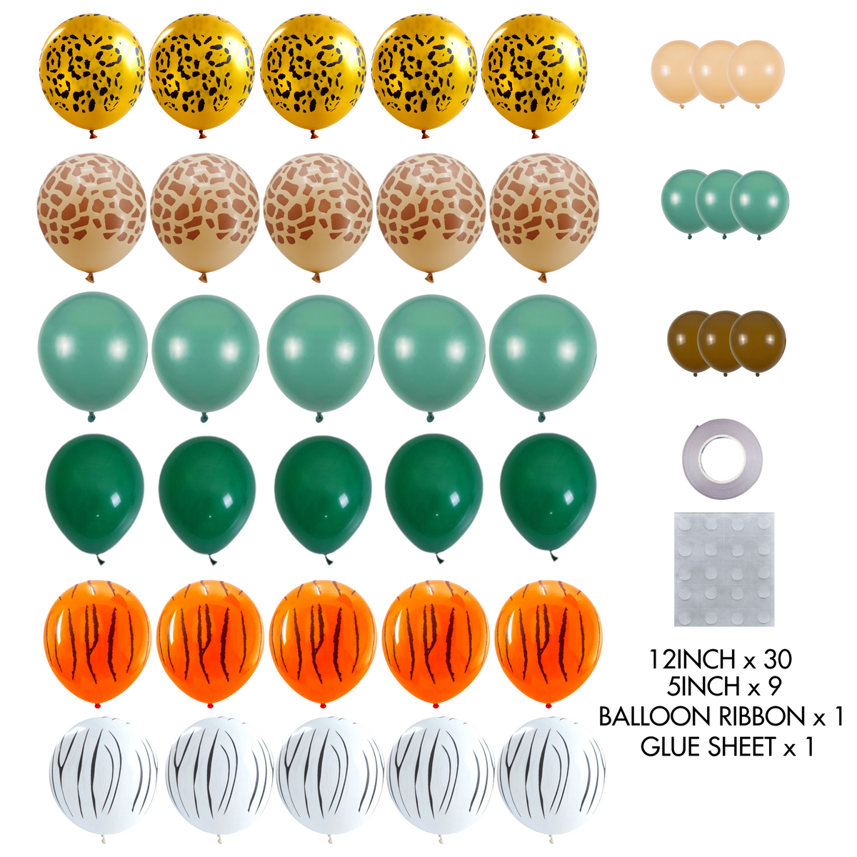 4 foot jungle safari animal print latex balloon bundle garland product photo 3
