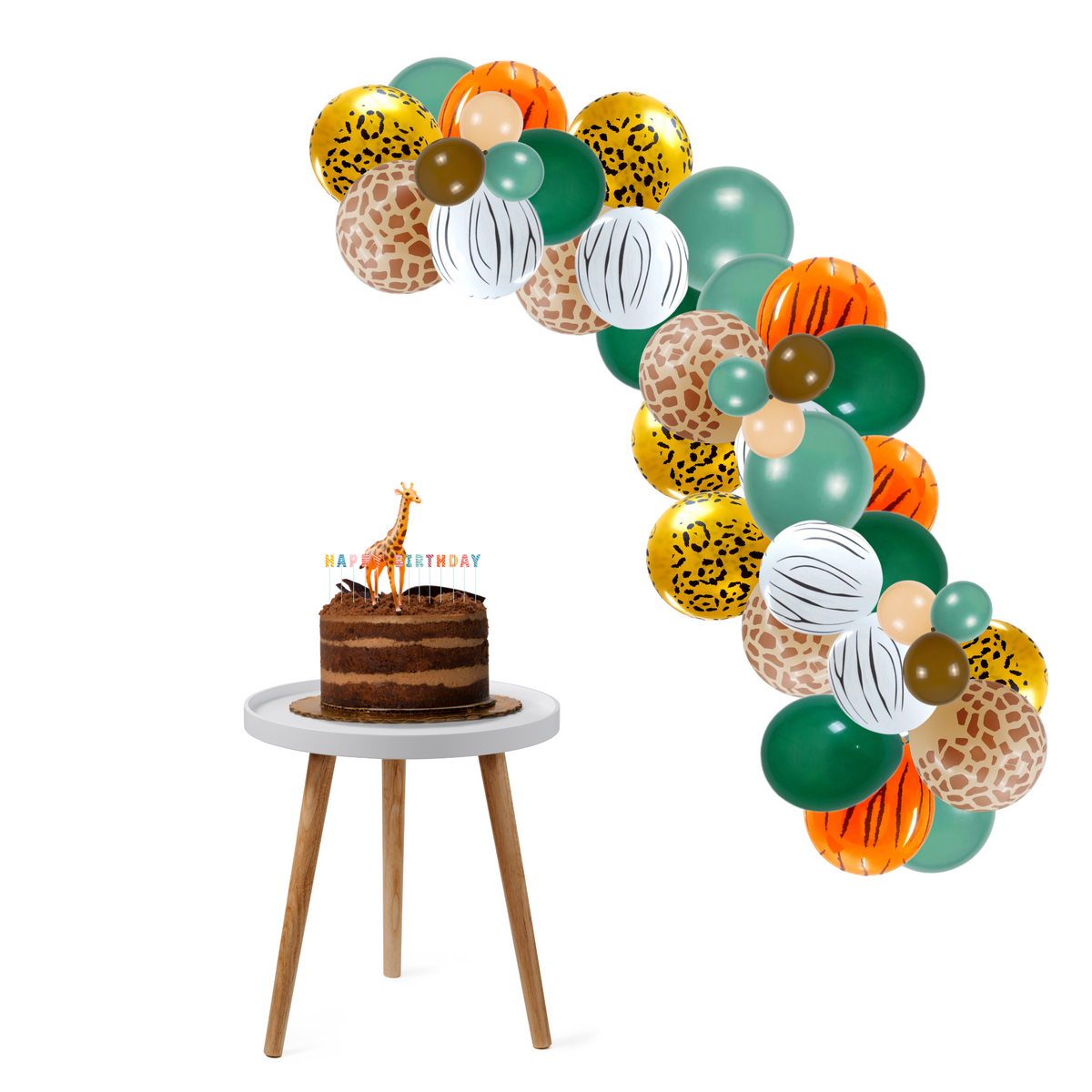 4 foot jungle safari animal print latex balloon bundle garland product photo