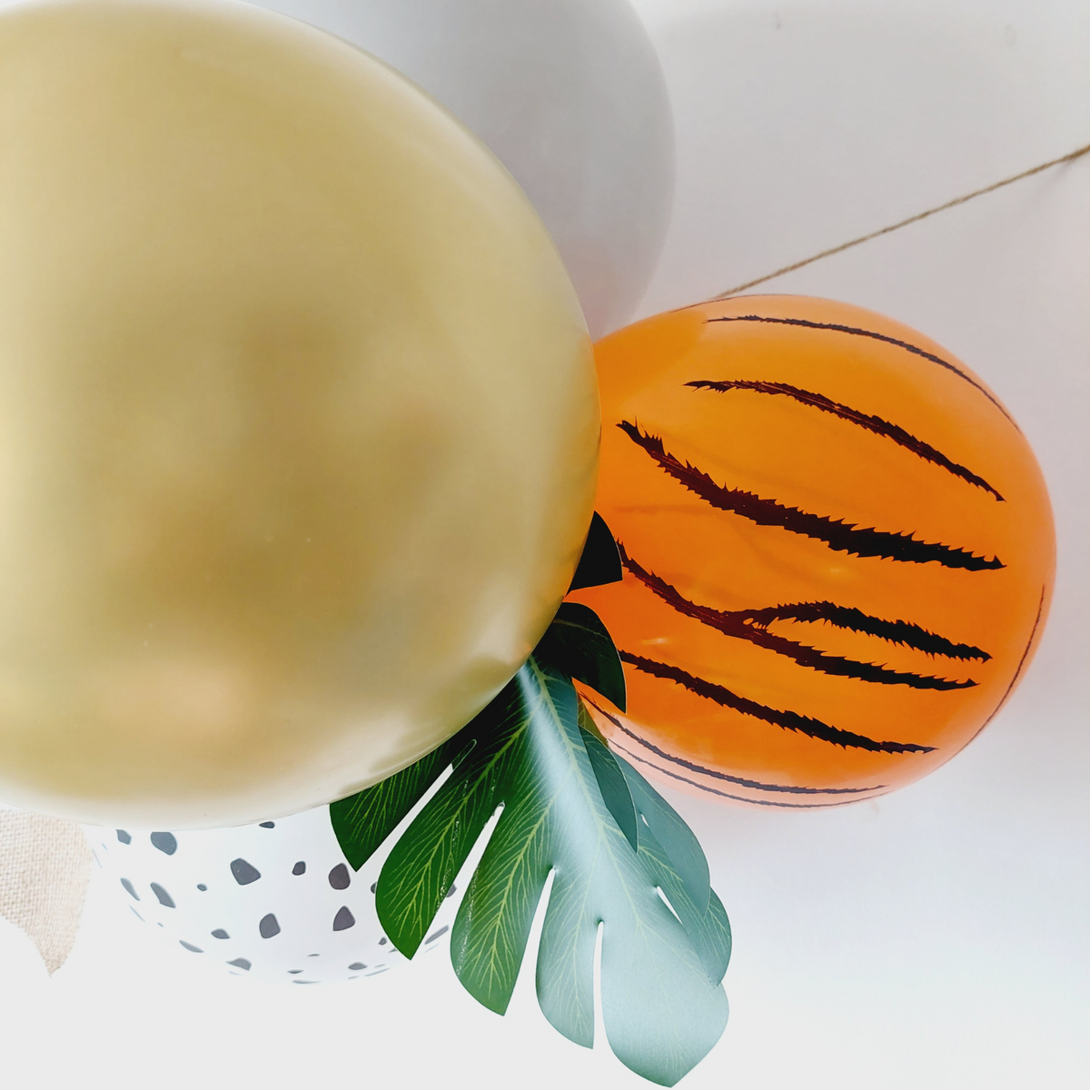 4 foot jungle safari forest animals birthday leaves blue balloon garland ONE product photo 5
