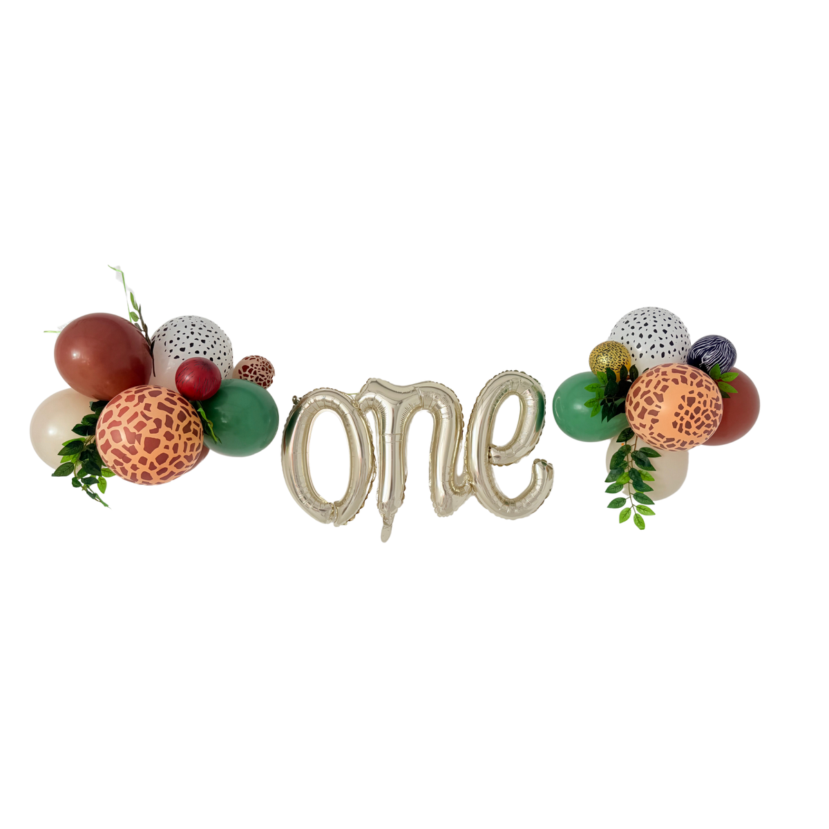 4 foot safari animals birthday leaves balloon garland wild ONE product photo