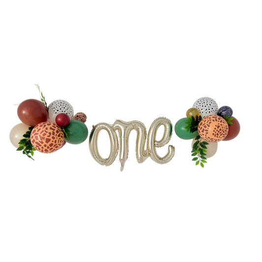 4 foot safari animals birthday leaves balloon garland wild ONE product photo