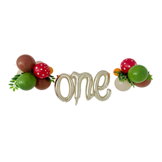 4 foot Woodland animals birthday leaves balloon garland wild ONE product photo