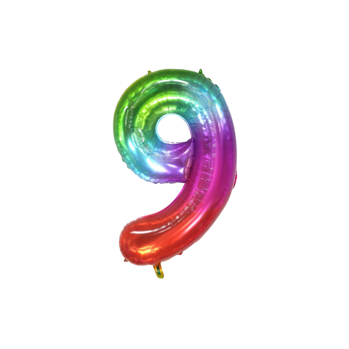 40"inch radiant rainbow silver helium number balloon product photo 11