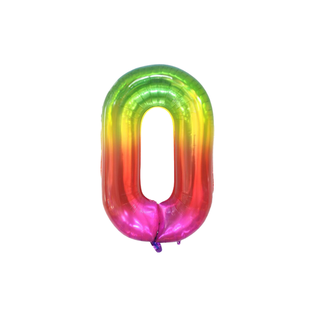 40"inch radiant rainbow silver helium number balloon product photo 2