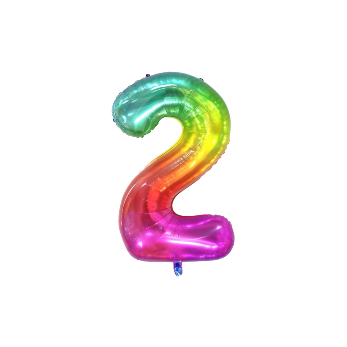 40"inch radiant rainbow silver helium number balloon product photo 4