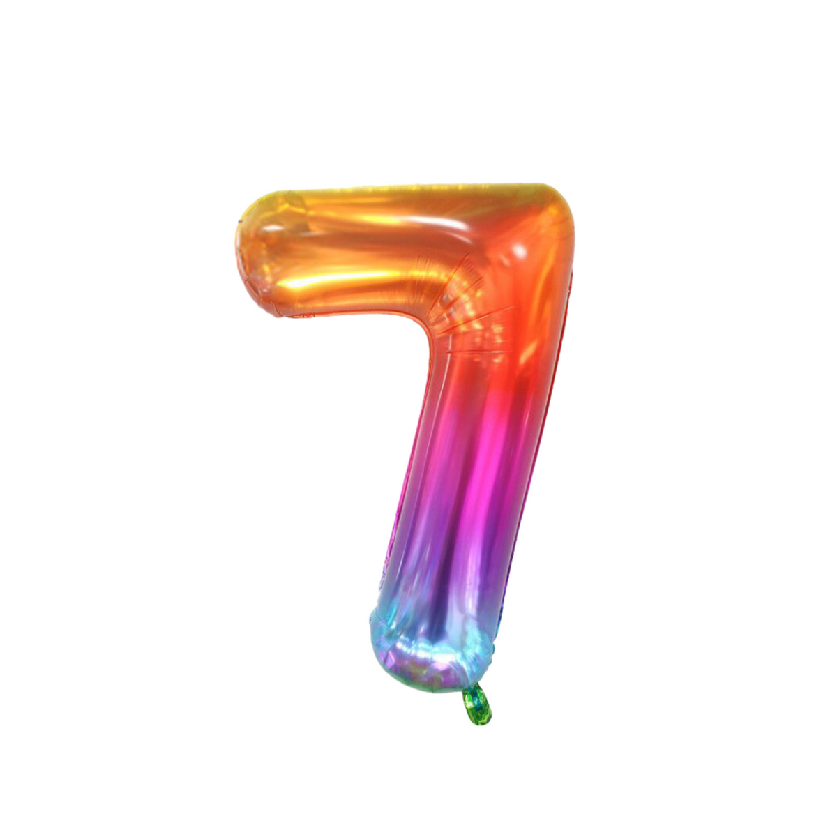 40"inch radiant rainbow silver helium number balloon product photo 9