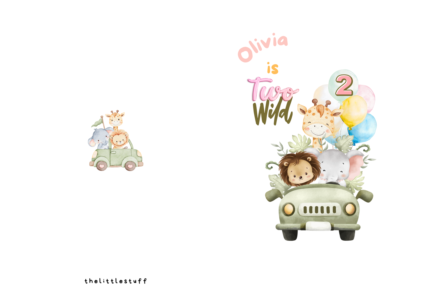 Personalised Wild One 1st 2nd birthday Greeting Cards for Girls