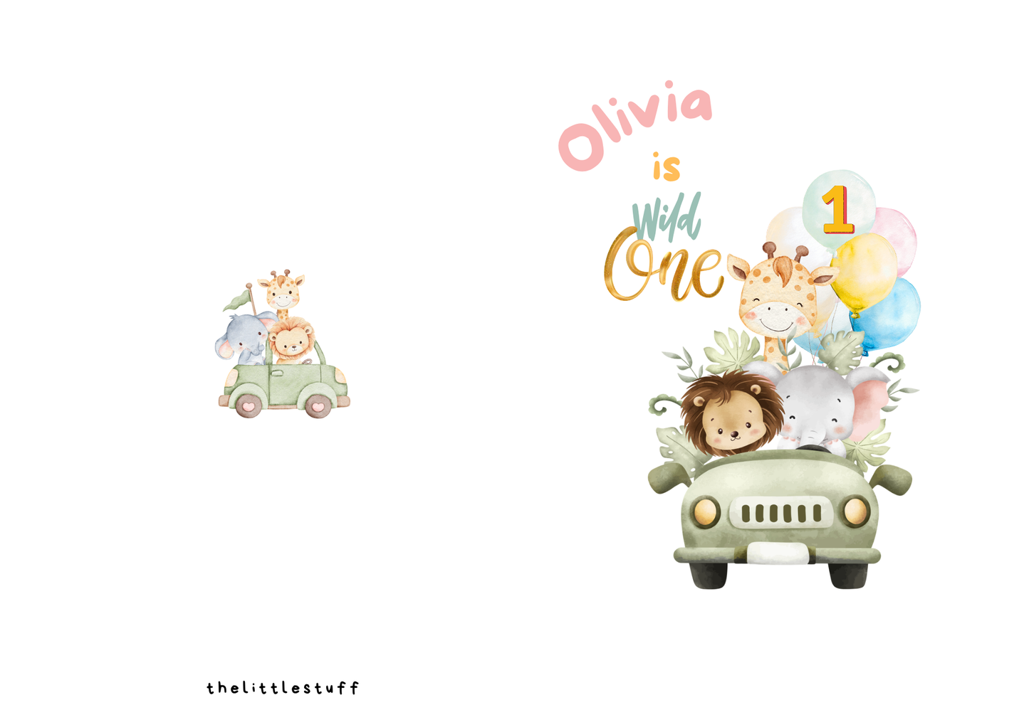Personalised Wild One 1st 2nd birthday Greeting Cards for Girls