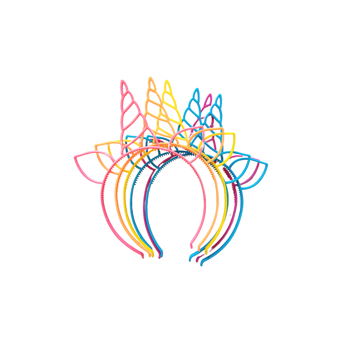 6-pack 12-pack multi colour unicorn horn headband - TheLittleStuff
