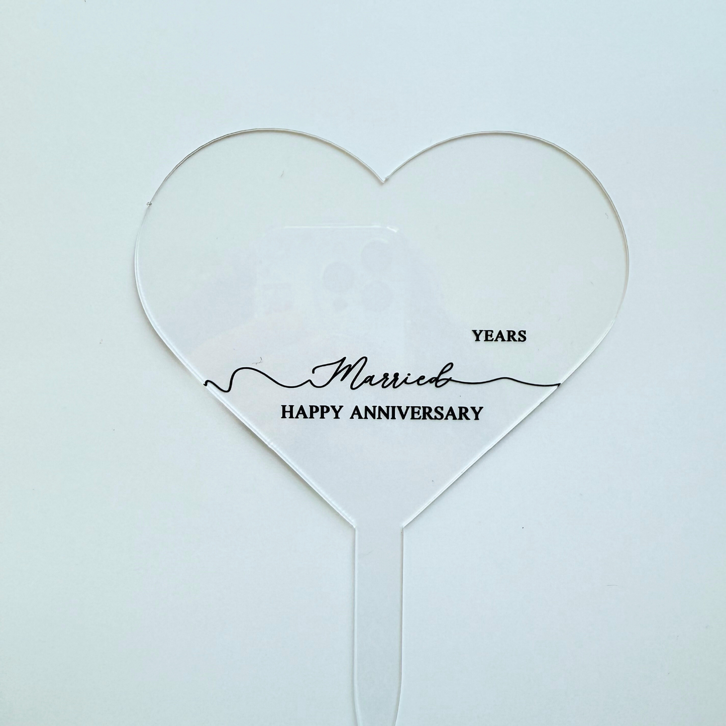 Personalised elegant anniversary Cake Topper birthday decor 12cm