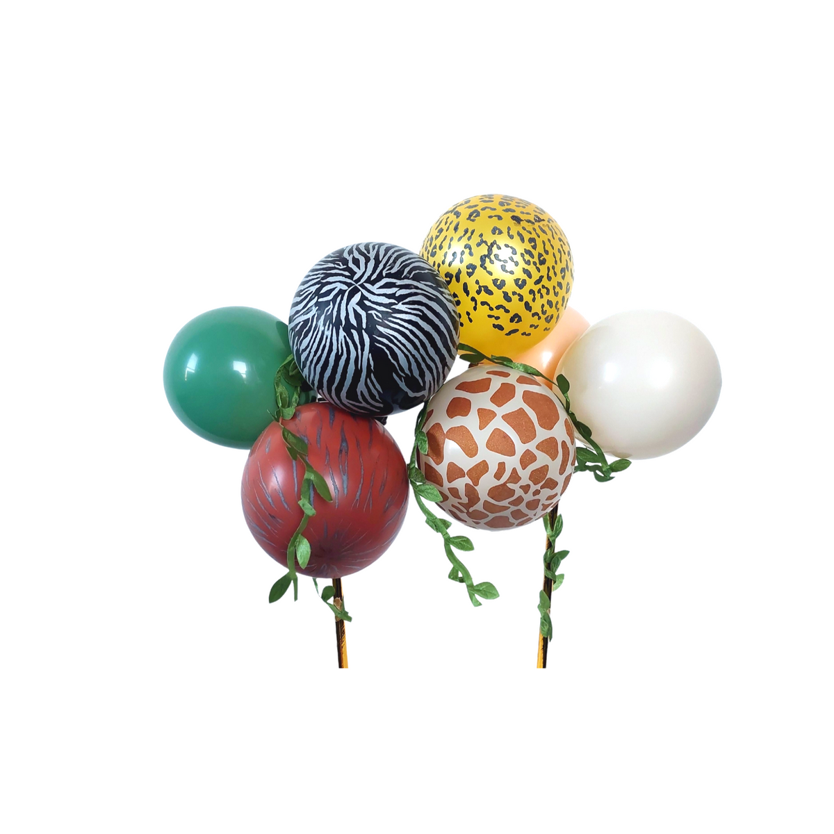 5inch animal patterned balloon leaf foliage safari jungle zoo Birthday Cake Topper Set product photo 4