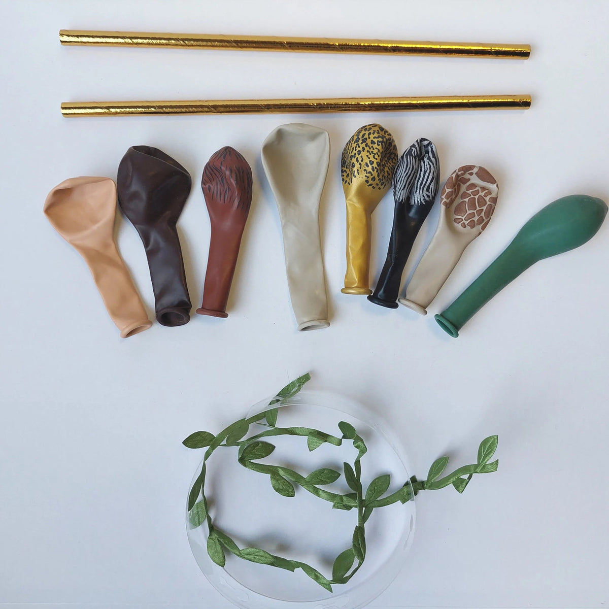 5inch animal patterned balloon leaf foliage safari jungle zoo Birthday Cake Topper Set product photo 6