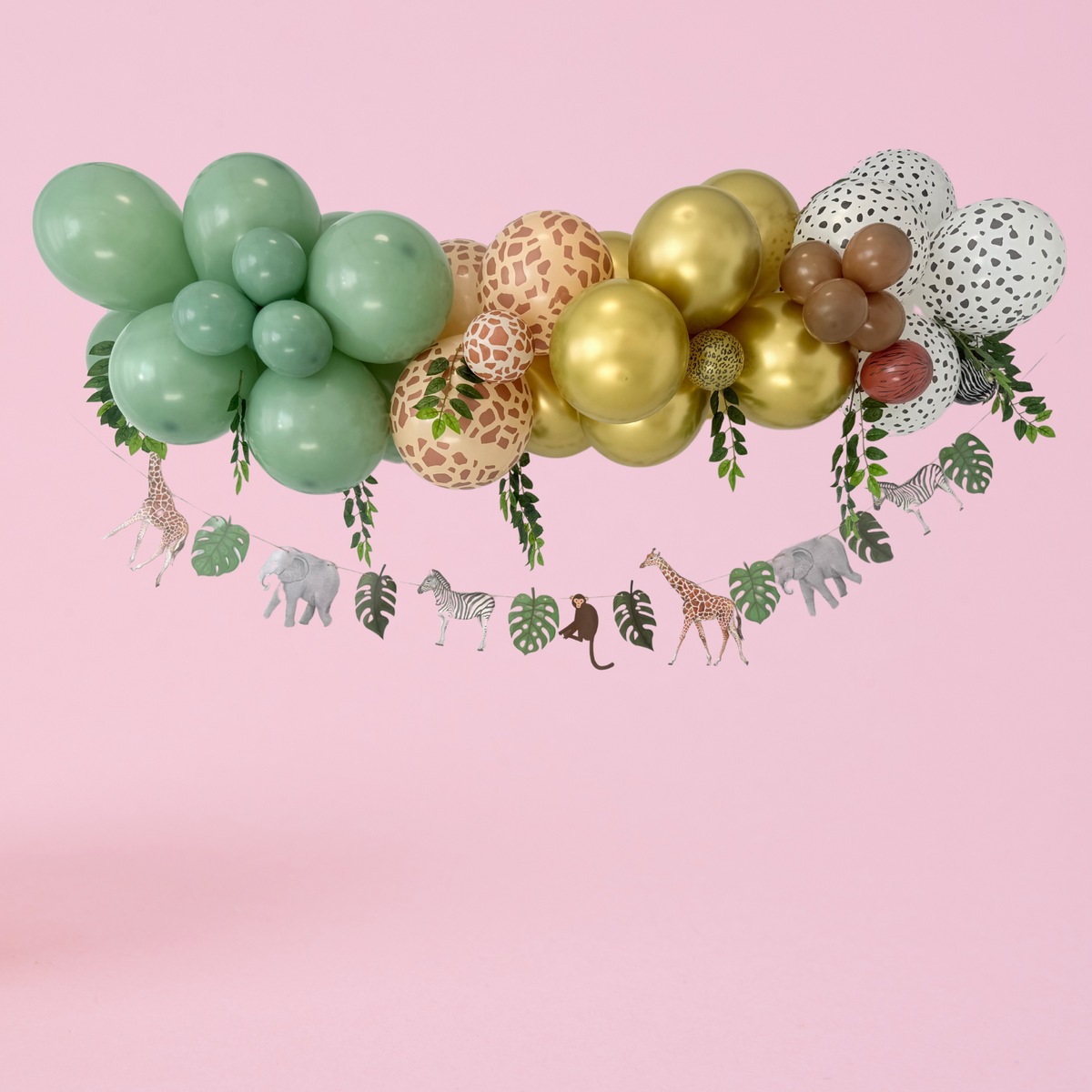 Jungle Safari Balloon Garland with Animal Bunting Banner – Kids Party Decoration Kit product photo 2
