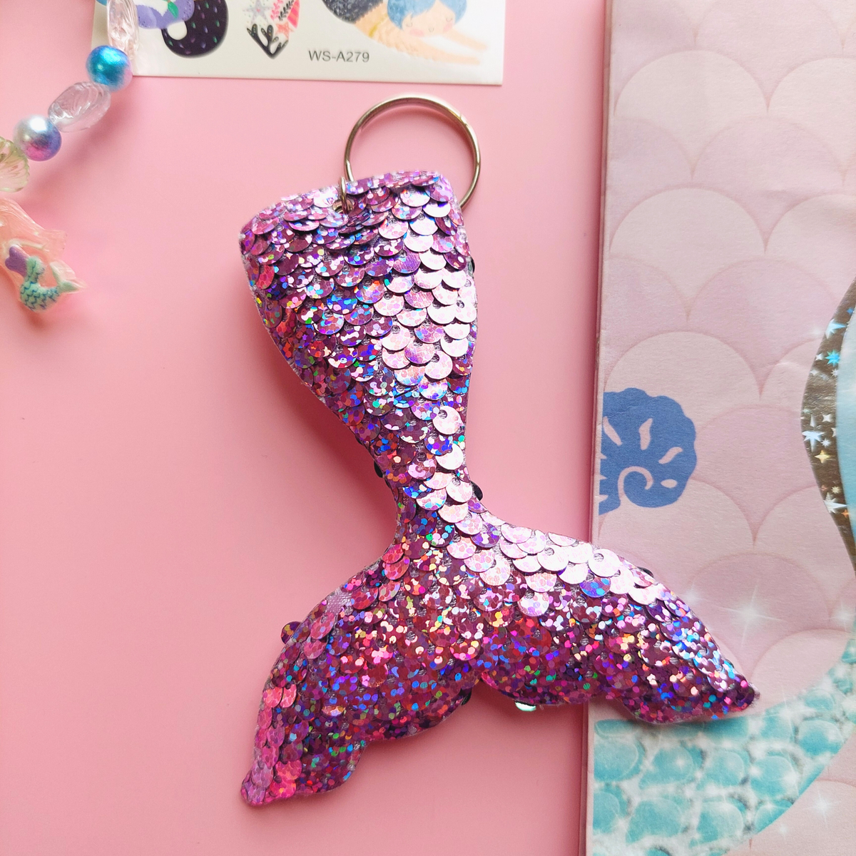 6-pack 12-pack mermaid tail key rings party bag fillers product photo 2
