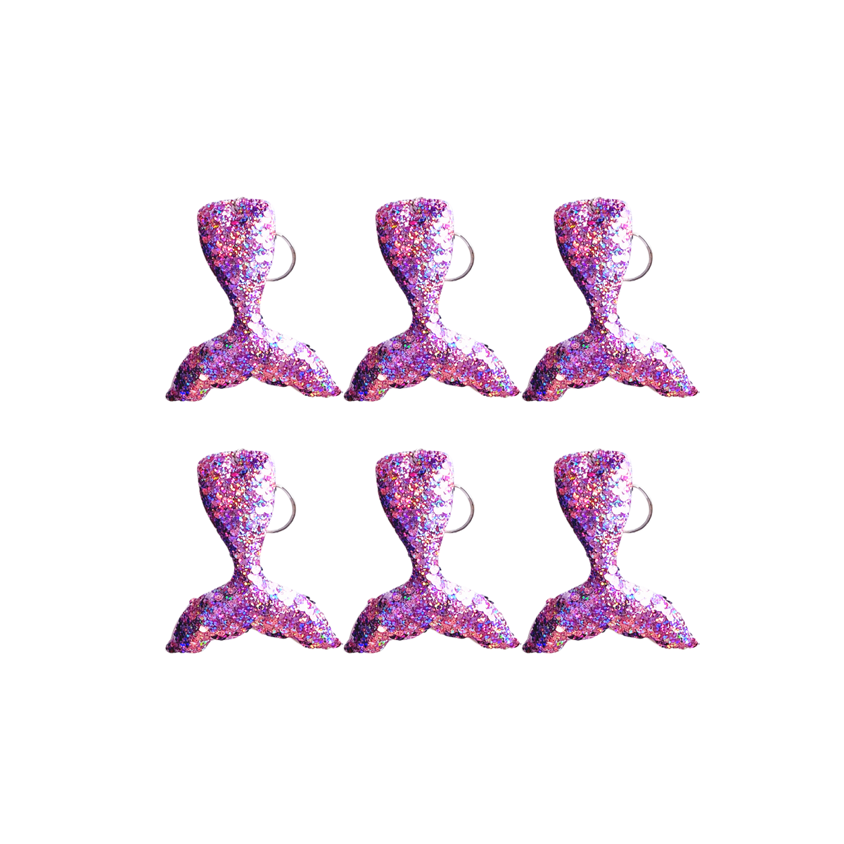 6-pack 12-pack mermaid tail key rings party bag fillers product photo