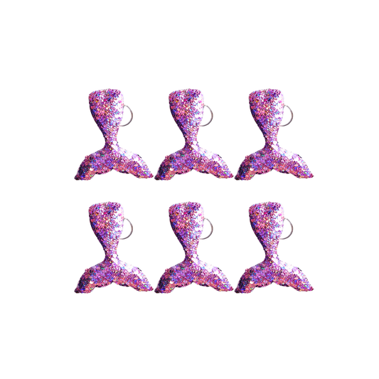 6-pack 12-pack mermaid tail key rings party bag fillers product photo