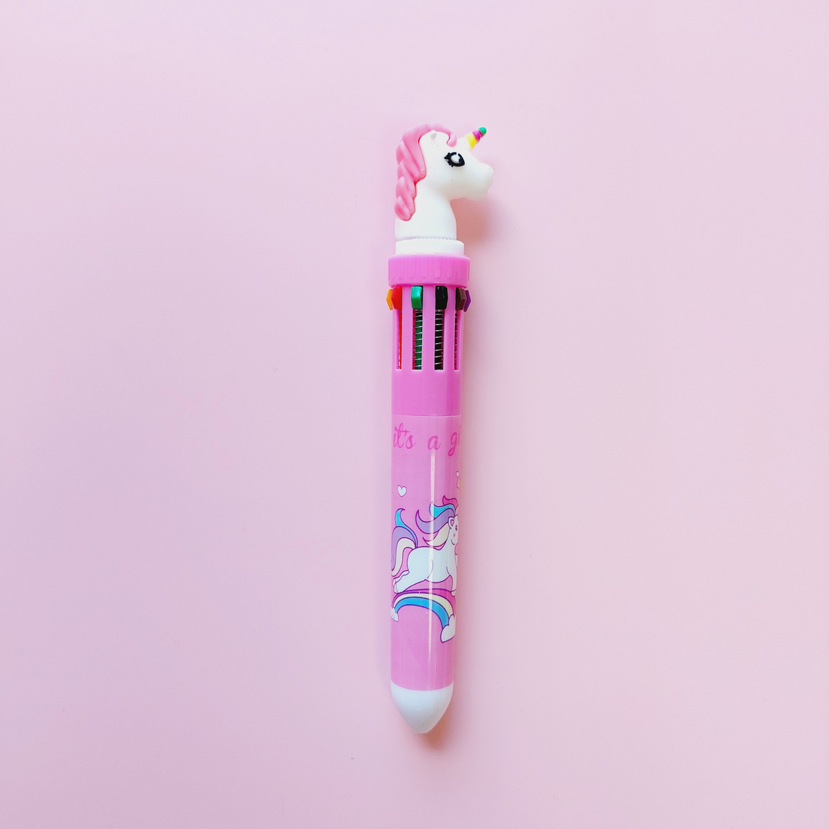 6-pack 12-pack multi colour unicorn ball pen party bag fillers product photo 2