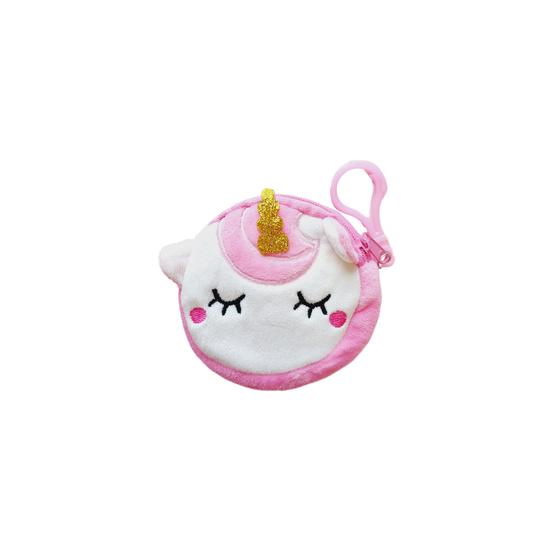 6-pack 12-pack unicorn pouch money bag wallet purse key ring bag tag party bag fillers product photo