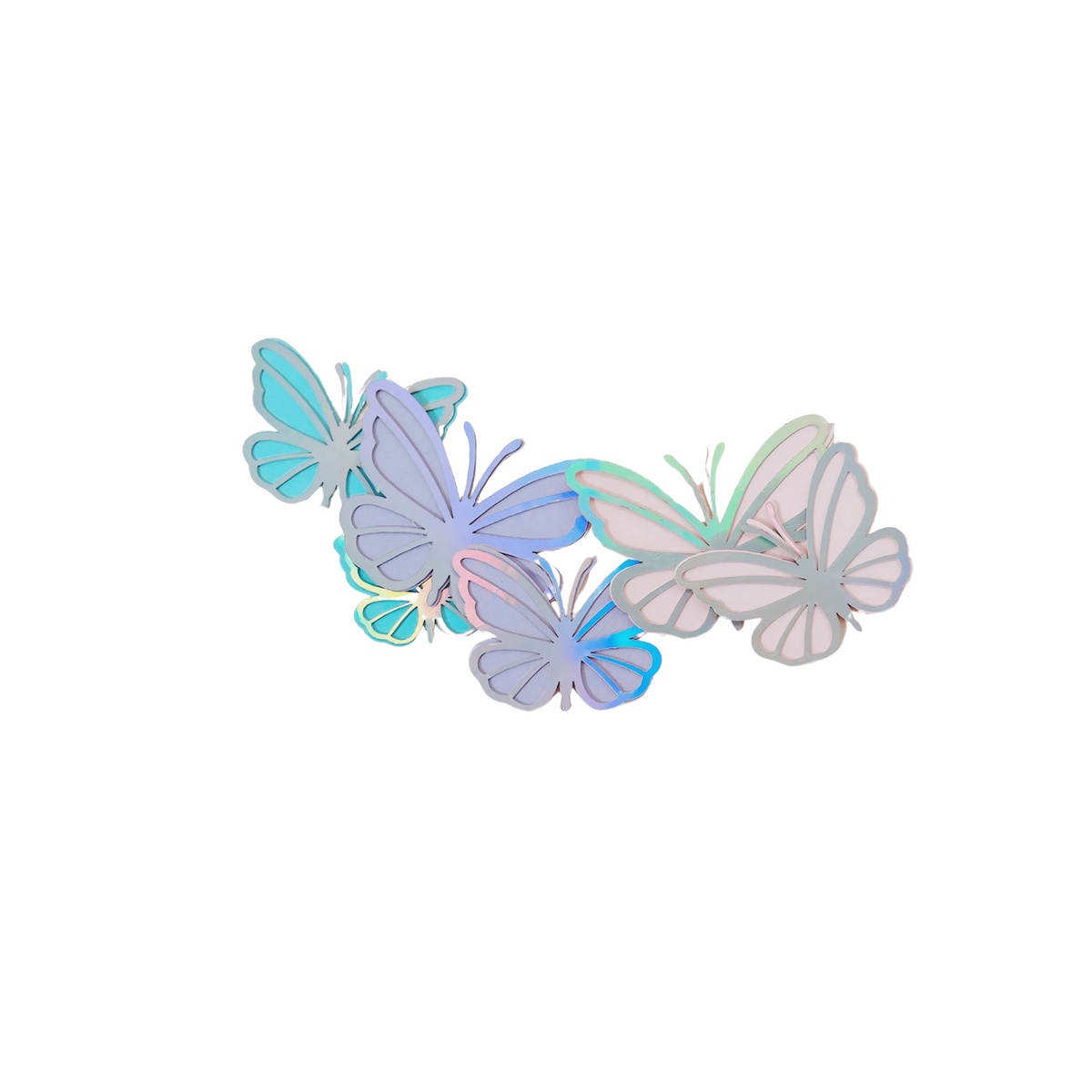 Iridescent butterfly cake toppers pink rainbow happy birthday acrylic cake product photo 5