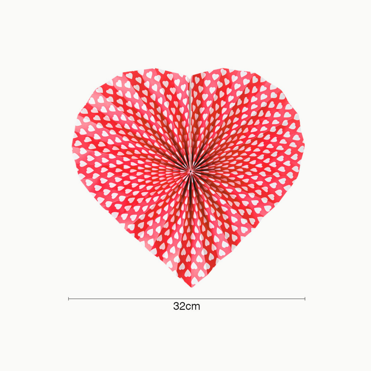 6-pack Red love heart Paper fan decoration wedding women milestone product photo 4